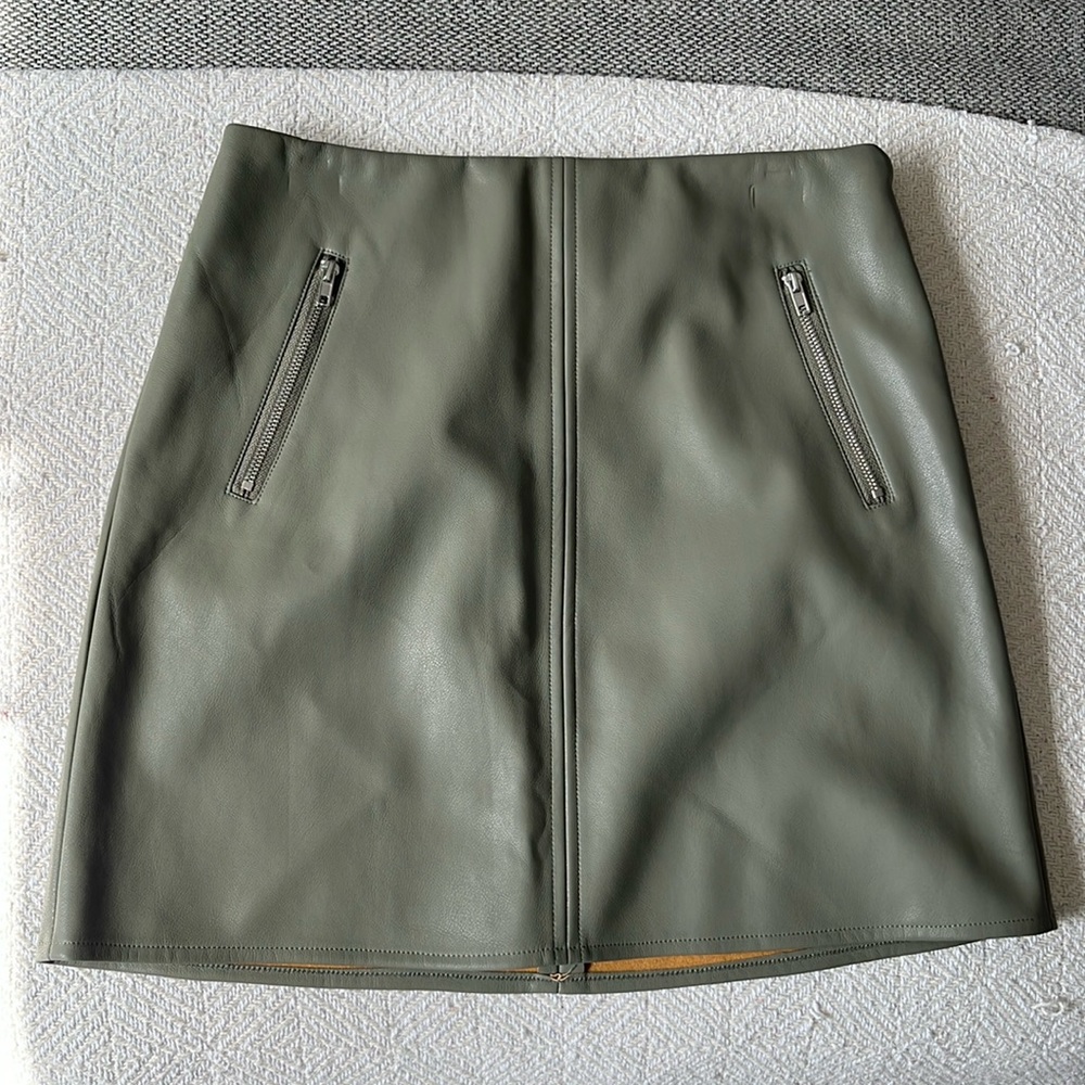 Sage green leather skirt. Forever 21. Size small! Never worn!